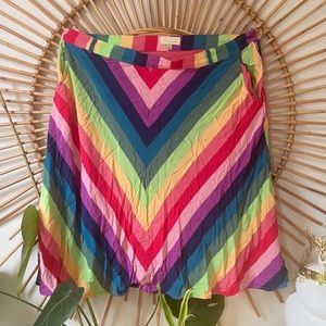 Rainbow stripe a-line skirt. ModCloth sz 2x